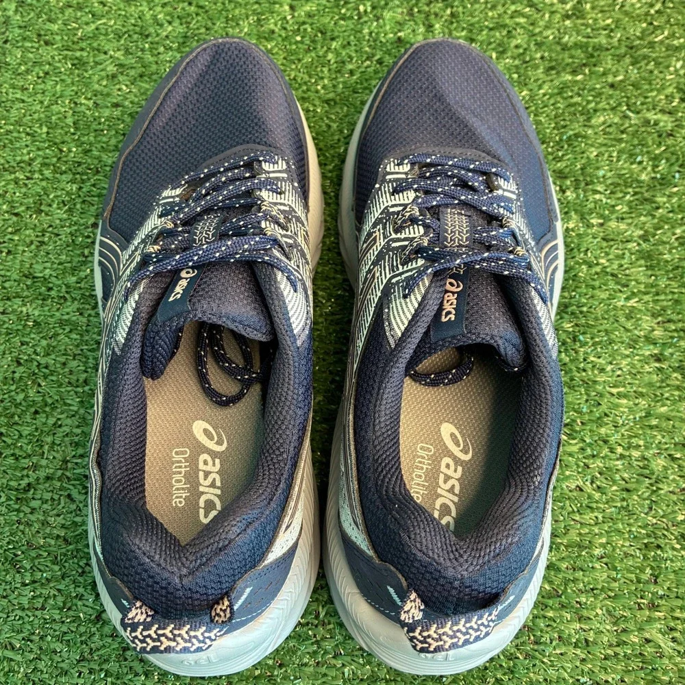 ASICS Gel-Venture 9 Trail Running AmpliFoam Ortholite Shoes Navy Blue Womens 8